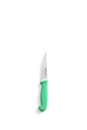 Nóż uniwersalny z ząbkowanym ostrzem HACCP - 100 mm, zielony -0