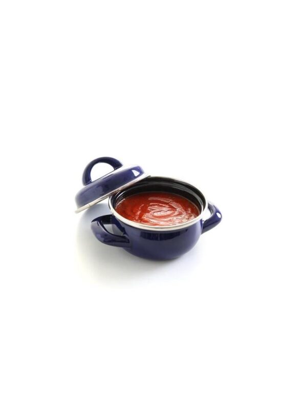Garnek do zup i sosów z pokrywką niebieski pojemność 0,4 l -75758