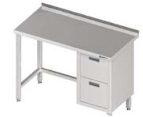 Stół przyścienny z blokiem dwóch szuflad (P),bez półki 800x600x850 mm-0