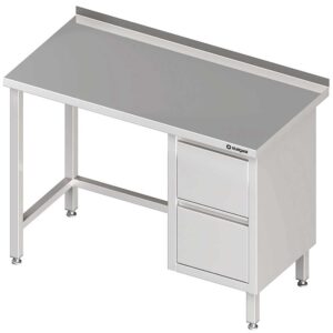 Stół przyścienny z blokiem dwóch szuflad (P),bez półki 1000x600x850 mm-0
