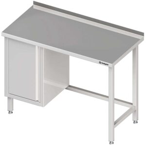 Stół przyścienny z szafką (L),bez półki 800x600x850 mm-0