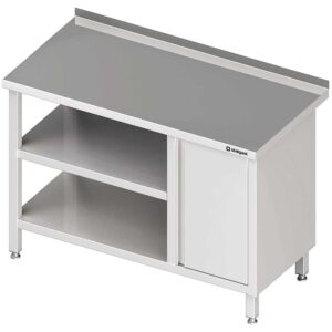 Stół przyścienny z szafką (P),i 2-ma półkami 800x600x850 mm-0