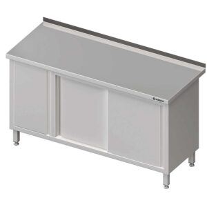 Stół przyścienny z szafką (L),drzwi suwane 1900x600x850 mm-0