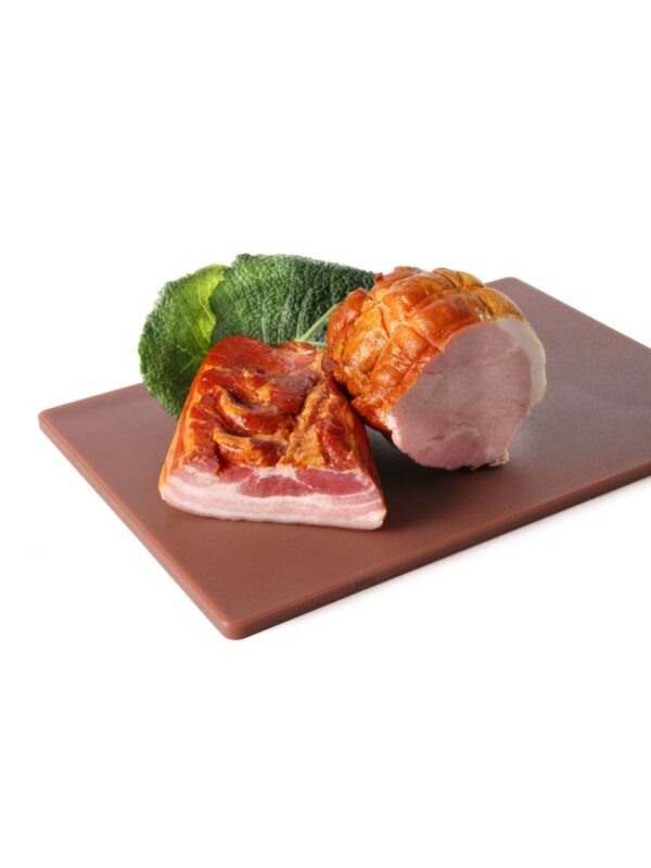 Deska do krojenia HACCP 450x300 brązowa do gotowanego mięsa i wędlin -75610
