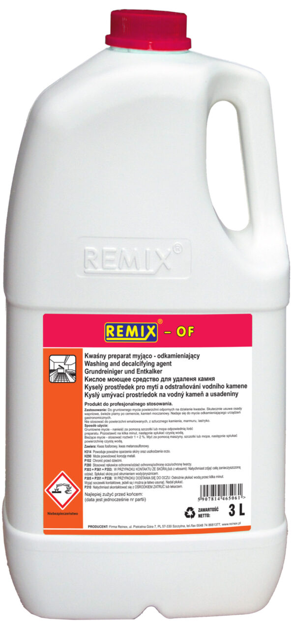 REMIX OF - Płyn do mycia powierzchni odpornych na działenie kwasów poj. 3 l.-0